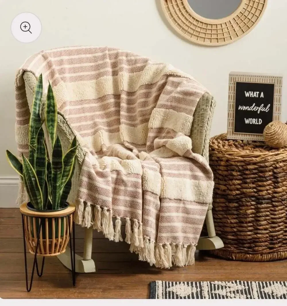 Primitives by Kathy Sierra Stripes Cotton Throw Blanket